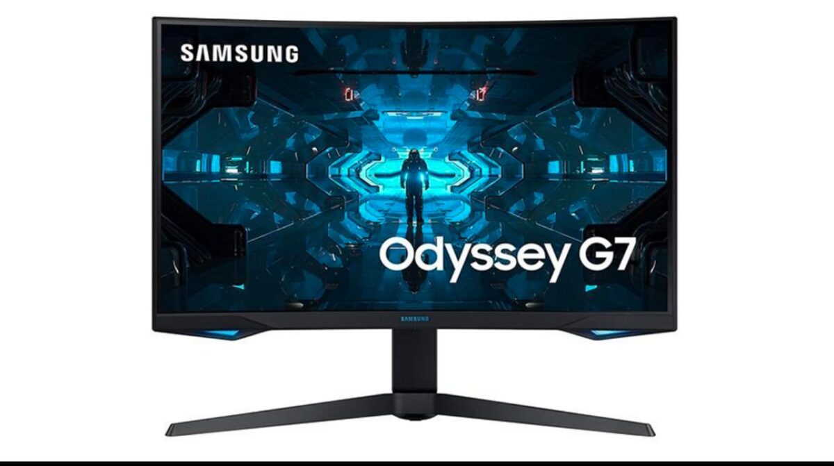⁦Samsung Curved Odyssey G7 1000R Gaming Monitor 27⁩ - الصورة ⁦1⁩
